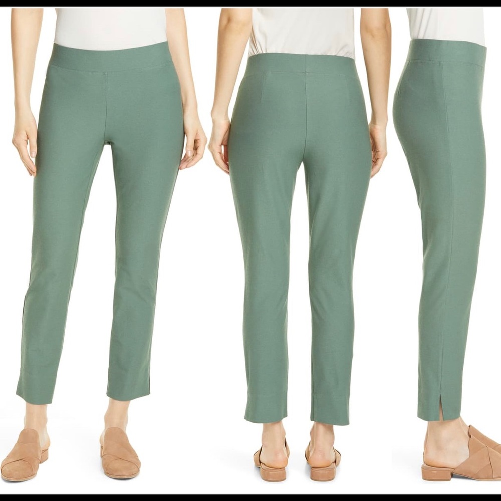 Eileen Fisher notch cuff slim crop stretch crepe